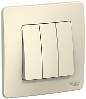 Выключатель с рамкой Systeme Electric Blanca 3-кл. молочный картинка